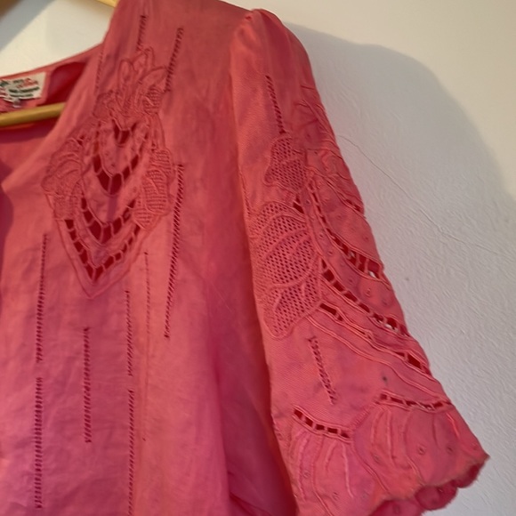 Vintage Daffodil Cutwork lace embroidered blouse - Picture 4 of 7